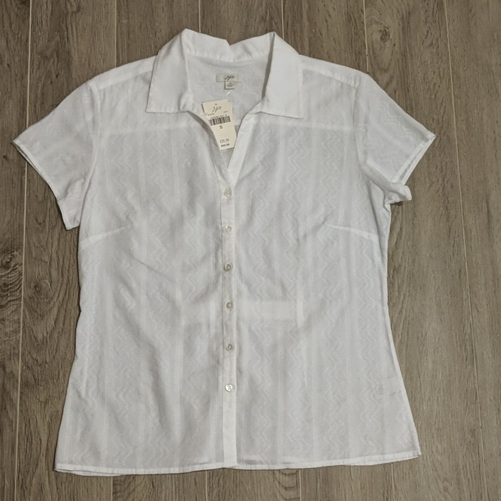 NWT J Jill Cot Button Down Short Ribbon Ba